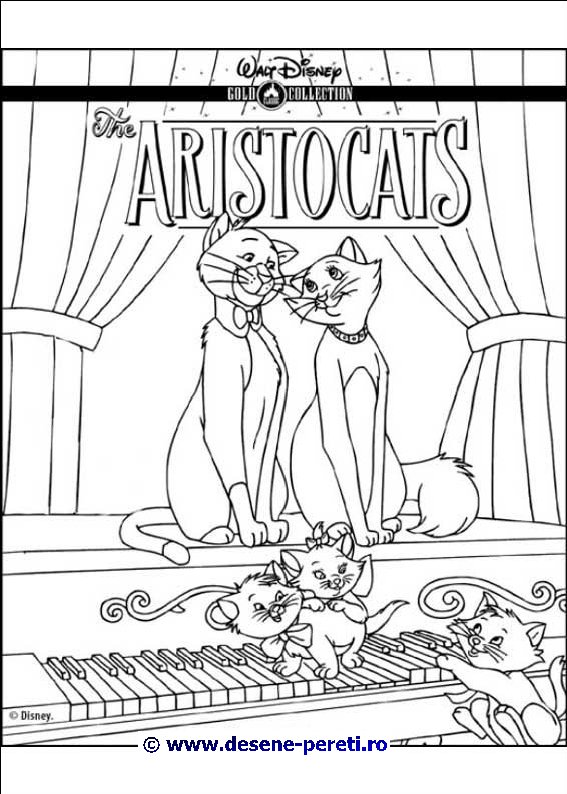 Pisicile Aristocrate desene de colorat